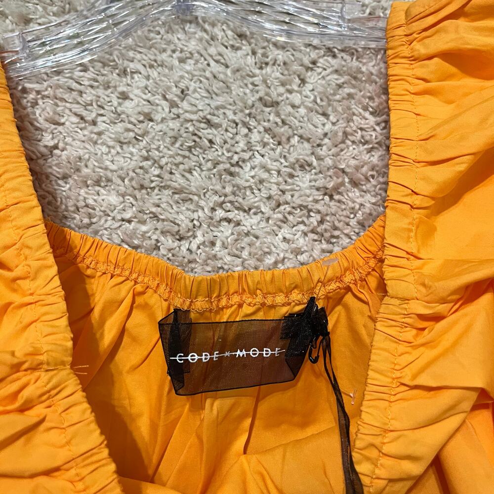 Nordstrom Code X Mode Size Large Orange Puff Slee… - image 4